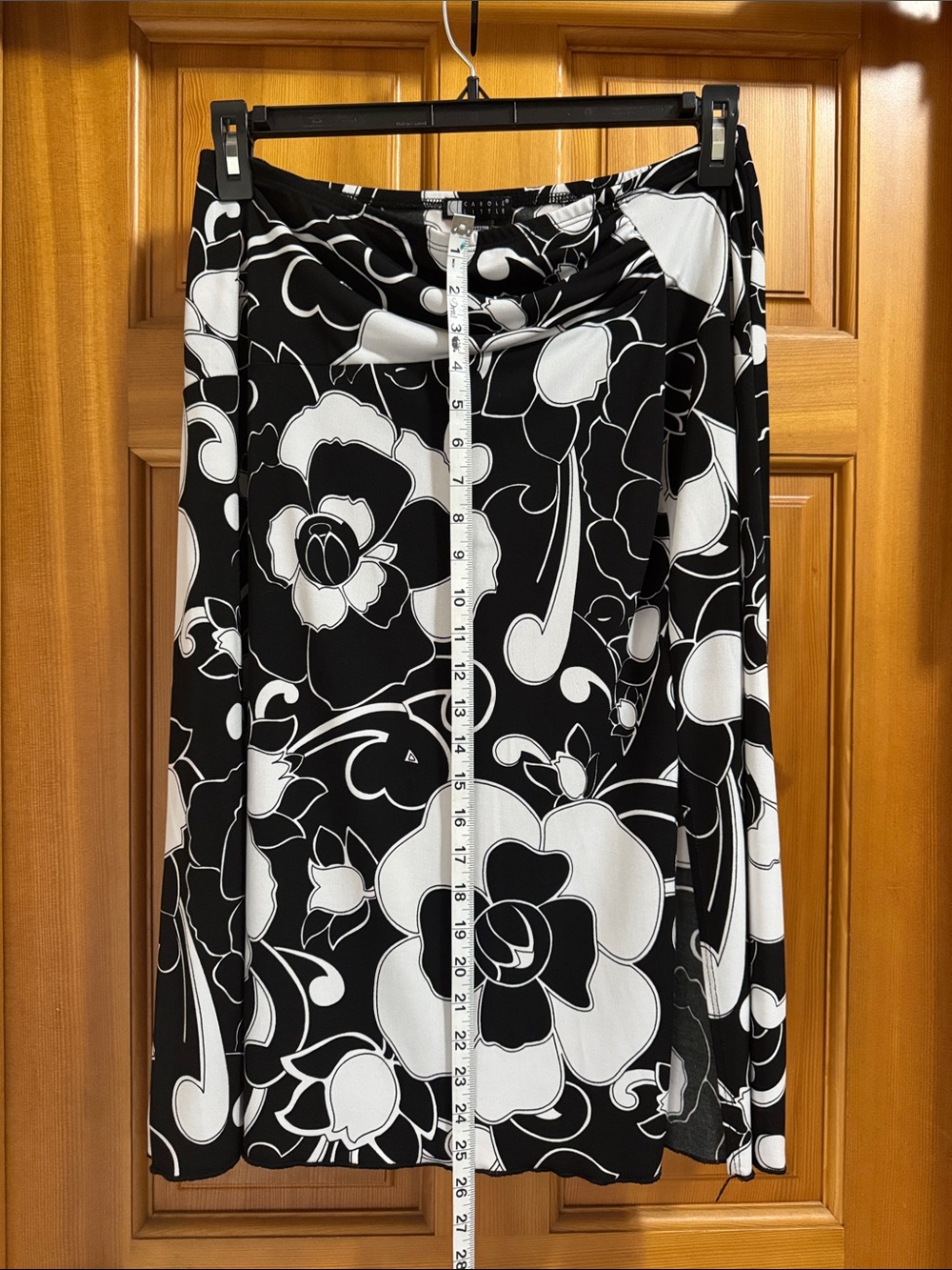 Carole Little Black and White Floral Circle Skirt